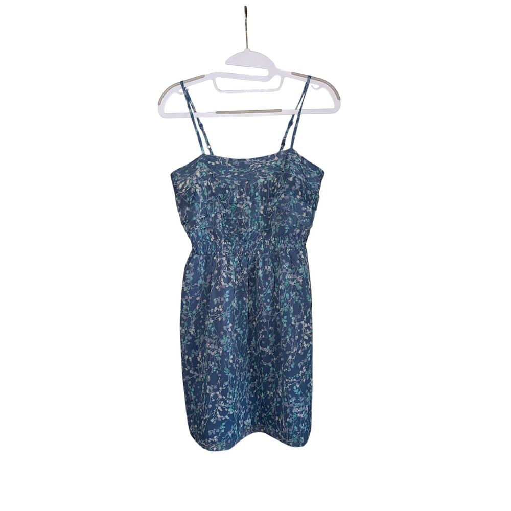 LC Lauren Conrad Blue Floral Spaghetti Strap Mini Dress - Size: 2